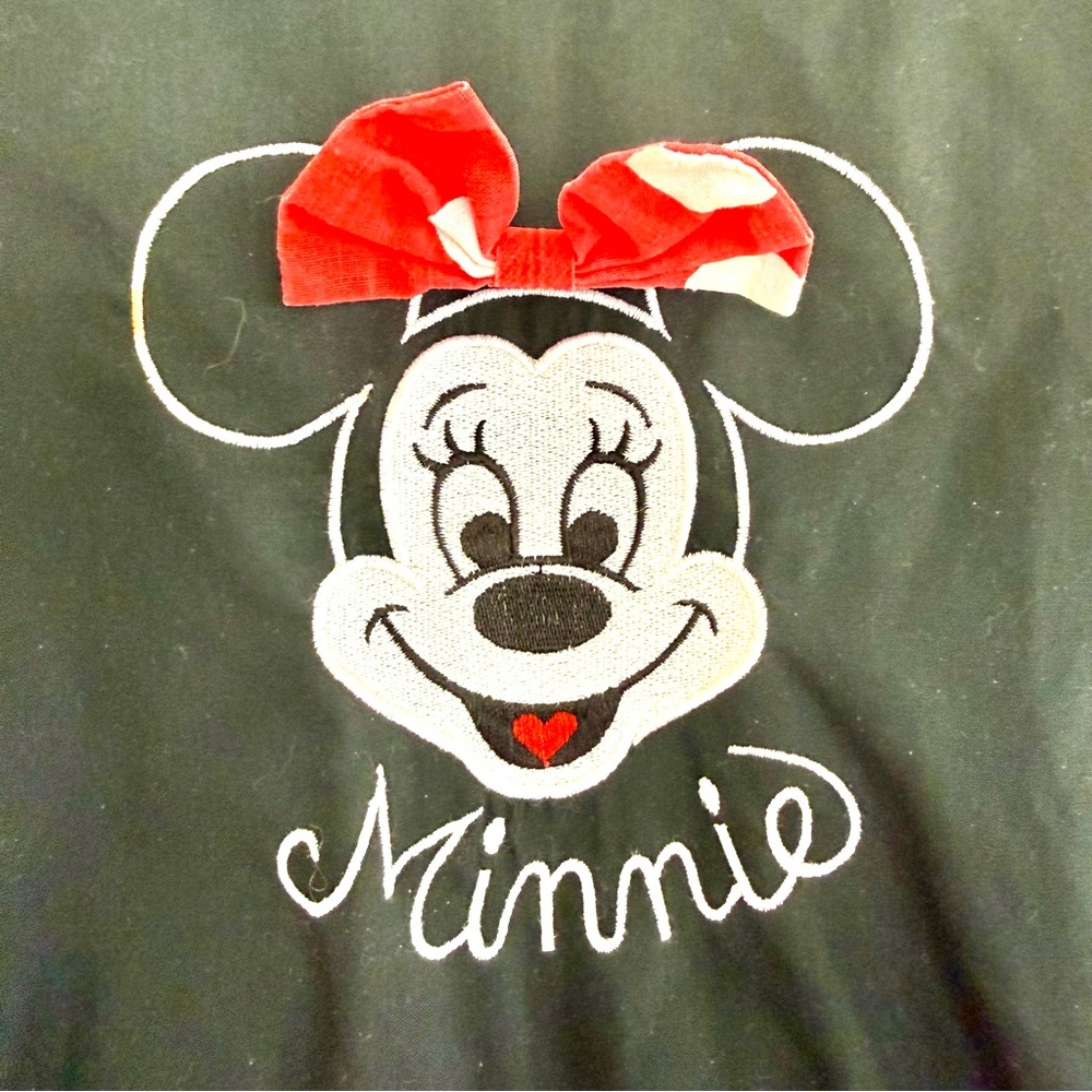 🎈VINTAGE DISNEY Minnie Mouse Puff Sleeve Embroidered Polka Dot Dress - Picture 3 of 8